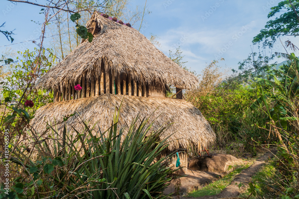 Thatched hut, part of a hostel on Ometepe island, Nicaragua Thatched hut, part of a hostel on Ometepe island, Nicaragua