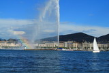 Le fameux jet d'eau de Genève, Suisse