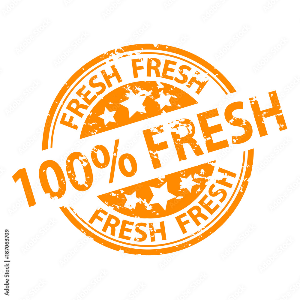 Obraz premium Rubber Stamp Seal - 100% Fresh