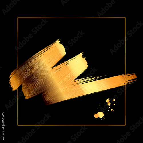 Gold Paint Smear - Vector Glamorous Illustration
