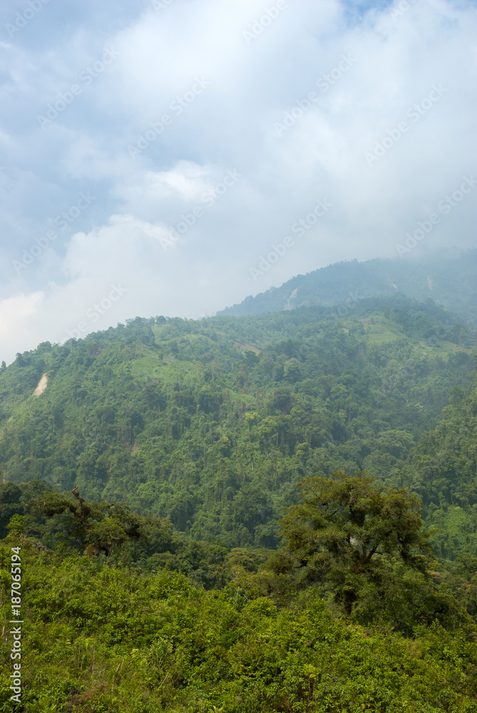 Mountains panoramic views in Guatemala central America, Truck to Zunil, Quetzaltenango.