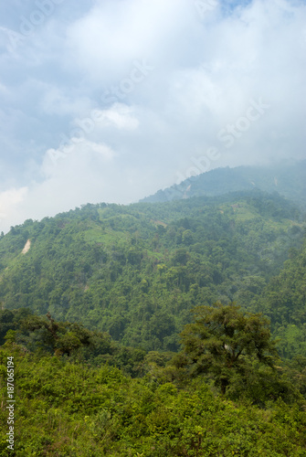 Mountains panoramic views in Guatemala central America, Truck to Zunil, Quetzaltenango.