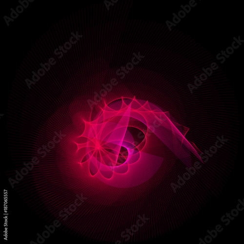 Vector Wavy Twirl Annular Cardioid Rosette - Graphic Element - Generative Art  
