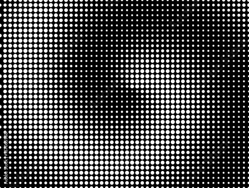 Moire Stippled Halftone Background  - Grunge Vector Op Art
