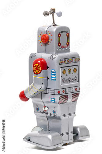 Vintage tin robot toy photo