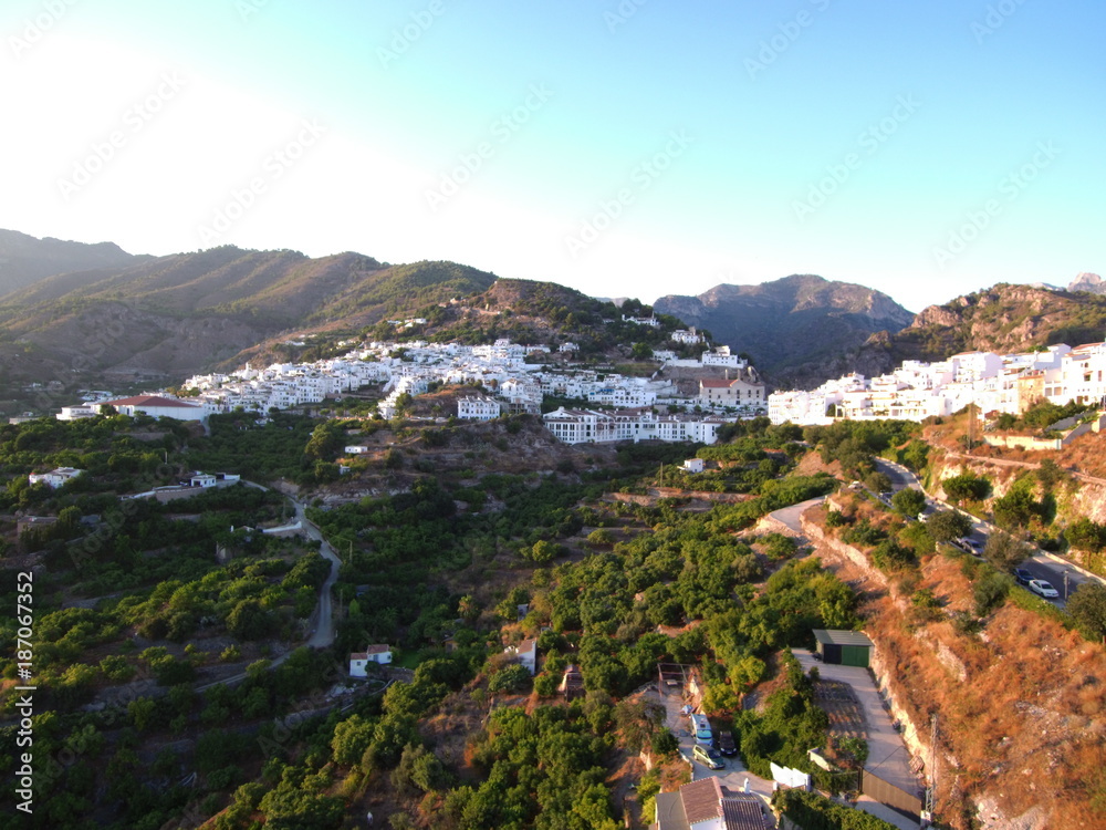Frigiliana, pueblo bonito de Malaga, en la comunidad autonoma de Andalucia (España) situado en la comarca de la Axarquía e integrado en Torrox 