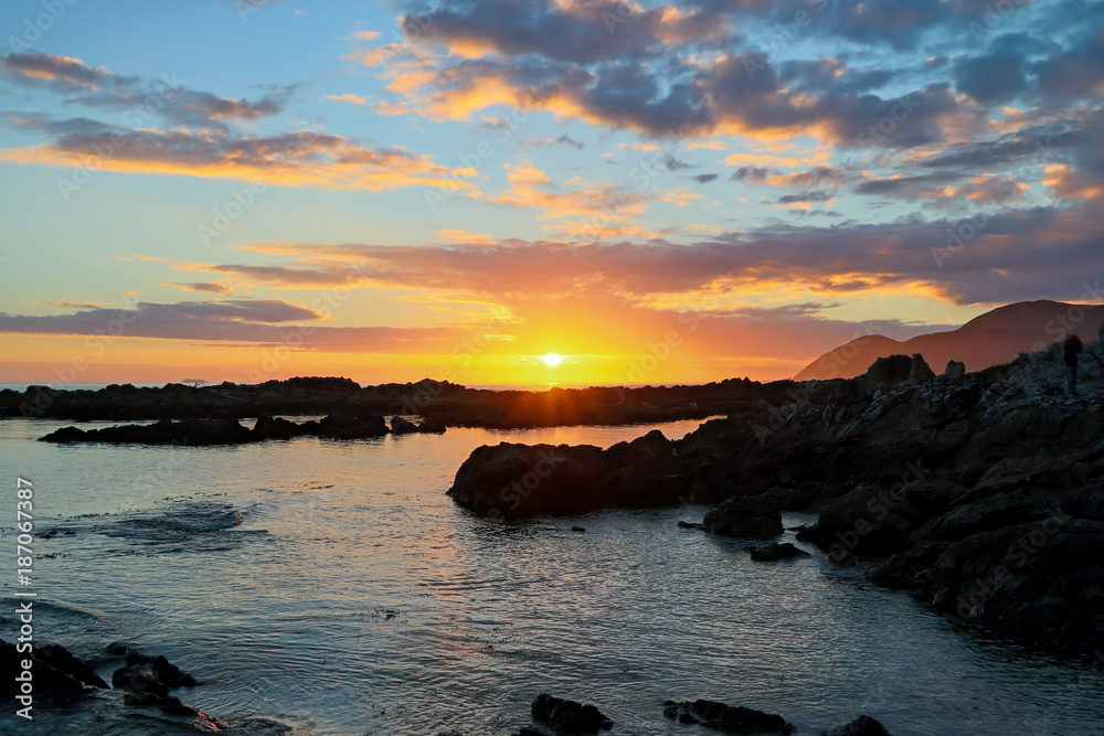 Sunset Over Rock Pools 