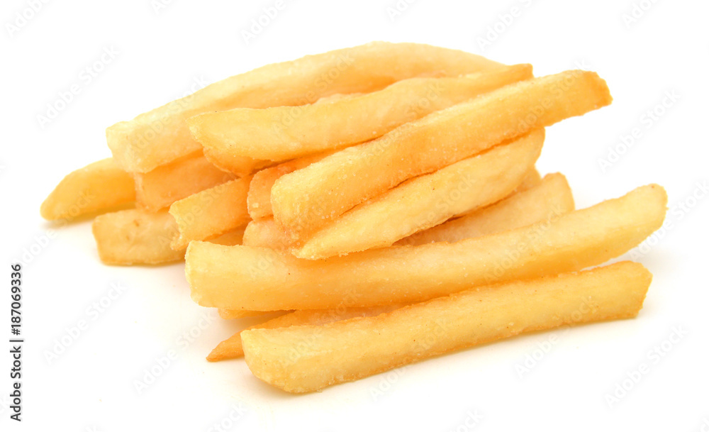 fried potatoes on white background fried potatoes on white background