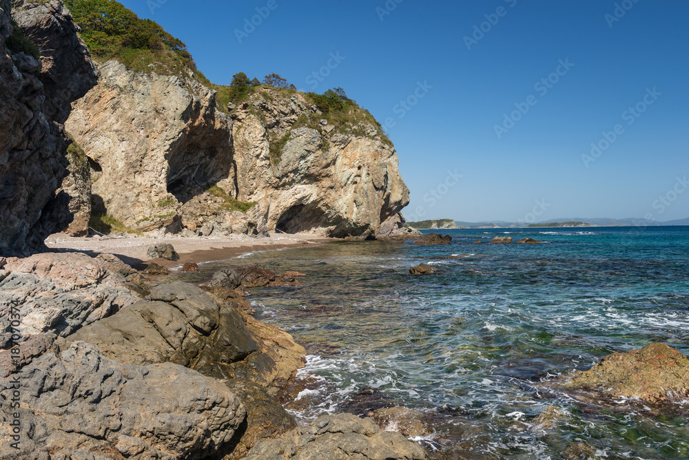 The bay on the peninsula named Krabbe on the Sea of Japan. The bay on the peninsula named Krabbe on the Sea of Japan.