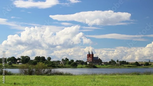 Old Catholic church in the village Ikazn, Braslav region, Belarus. photo