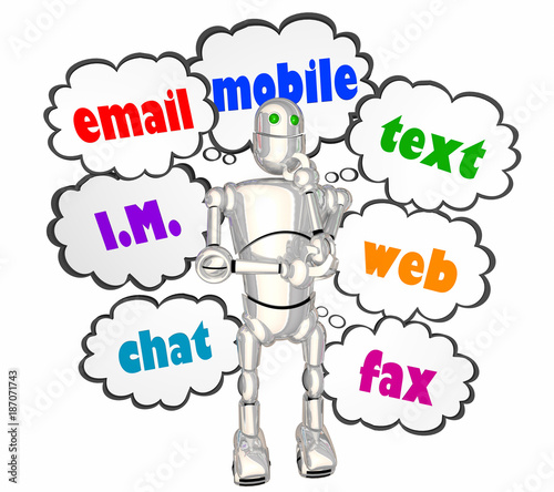 Email Mobile Text Instant Message Robot Communication 3d Illustration