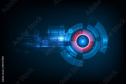 abstract data security  concept and futuristic electronic technology background, vector illustration
