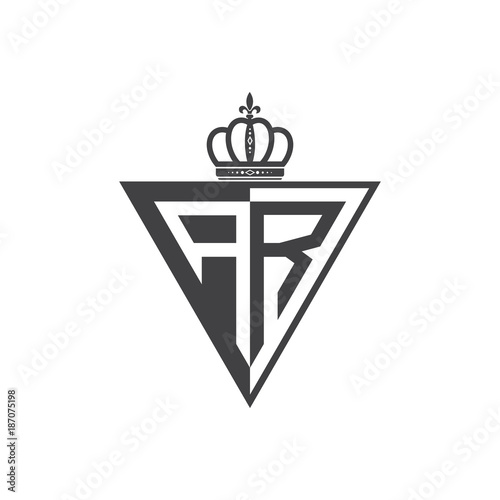 initial two letter half logo triangle black