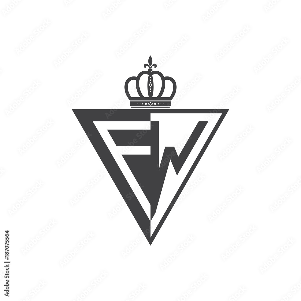 initial two letter half logo triangle black