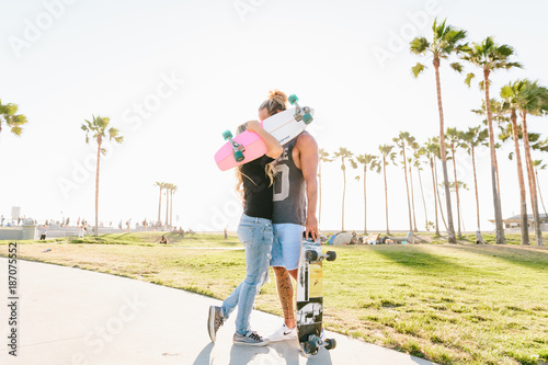 Skater Couple in Venice Beach, California