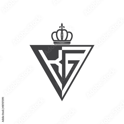 initial two letter half logo triangle black