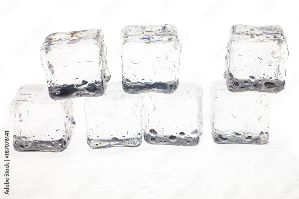 ice cubes on white background. ice cubes on white background.
