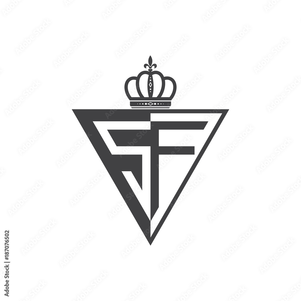 initial two letter half logo triangle black