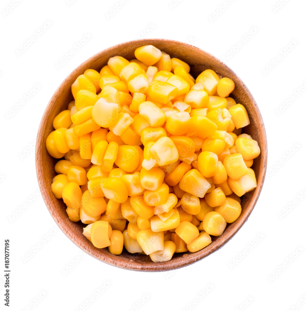 canned corn on a white background canned corn on a white background