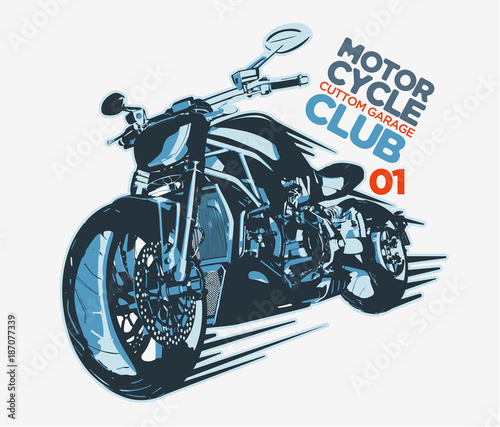 vector old motorcycle.