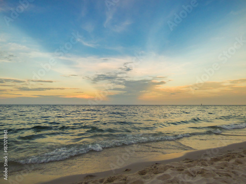 Sunset over Hua Hin beach in Thailand
