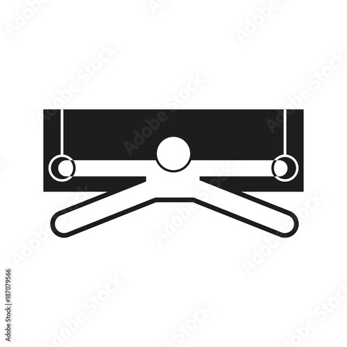 Square Block Gymnastic Flying Rings Stretch Sport Outline Figure Symbol Vector photo