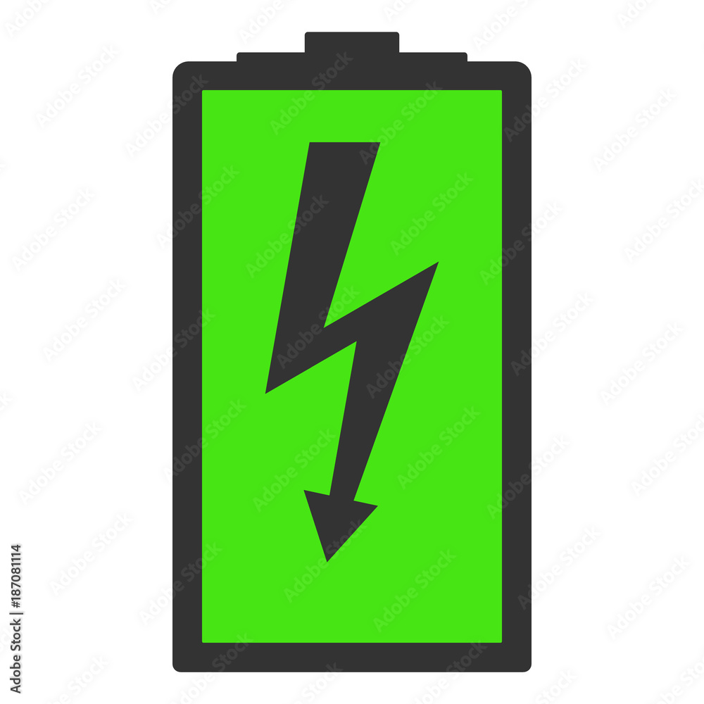 FULL BATTERY CHARGE level sign. Vector icon. FULL BATTERY CHARGE level sign. Vector icon.