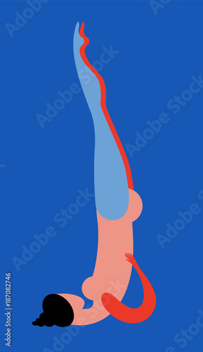 modern linear drawing of a yoga pose sarvangasana