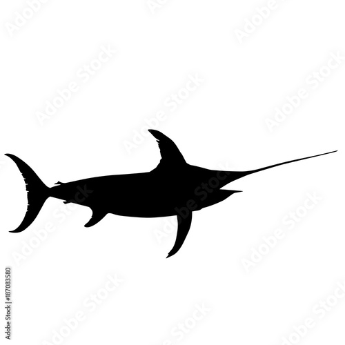 Sword fish Silhouette Vector Graphics