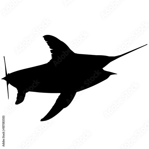 Sword fish Silhouette Vector Graphics