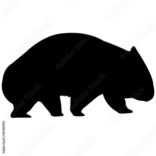 Wombat Silhouette Vector Graphics