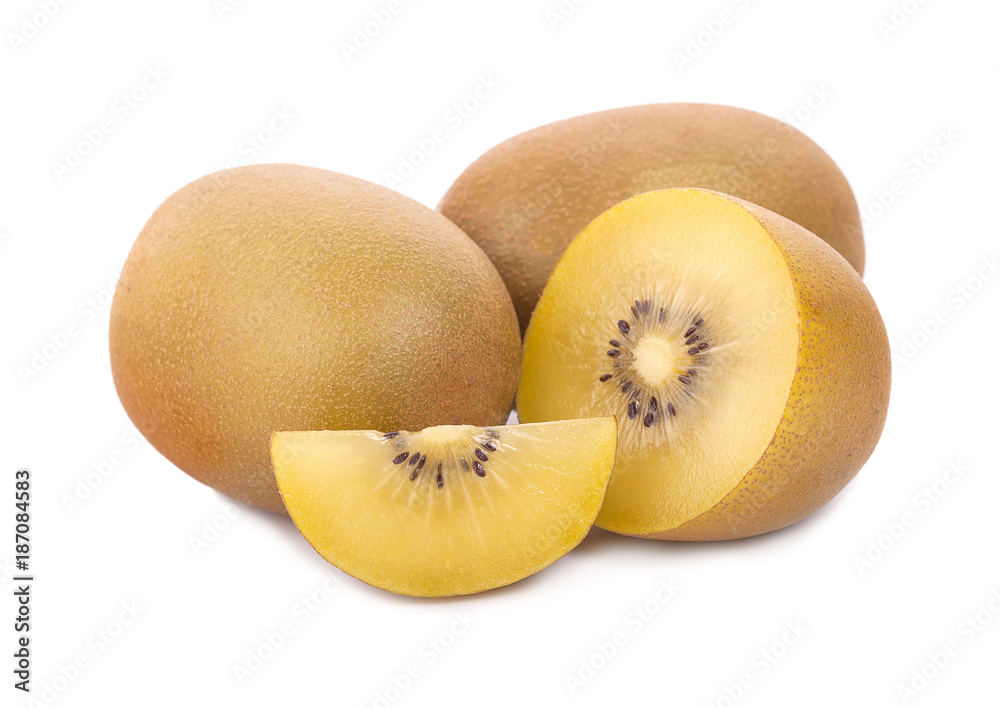 Yellow Flesh Kiwi Fruit Isolated Yellow Flesh Kiwi Fruit Isolated