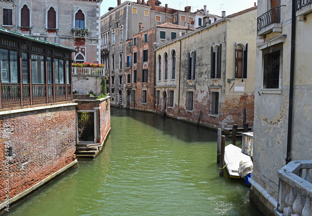 Old buildings and a canal in Venice, Italy