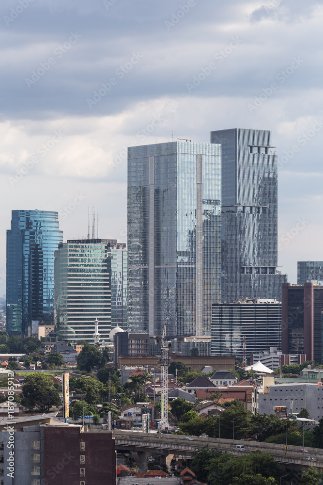 Obraz premium Modern office buildings in Jakarta, Indonesia capital city