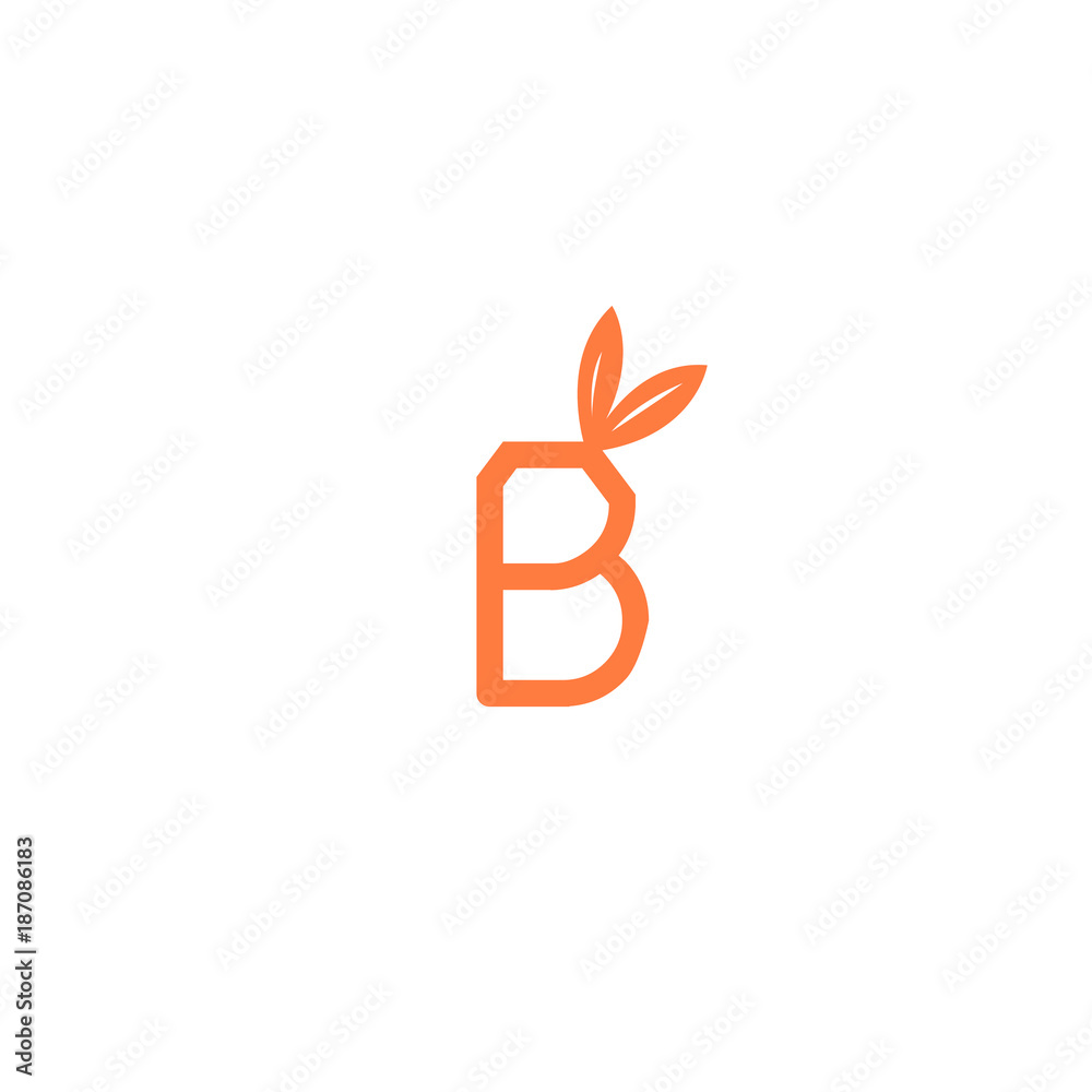 B Eco leaf vector illustration isolated B Eco leaf vector illustration isolated