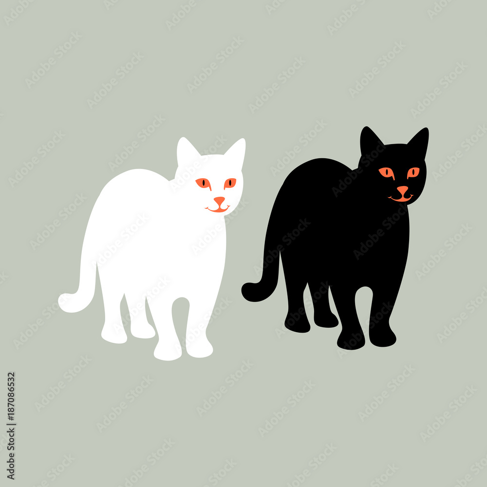 cat vector illustration black silhouette flat style front cat vector illustration black silhouette flat style front