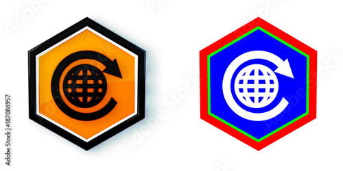 Ikona sześciobok 3D sześciokąt