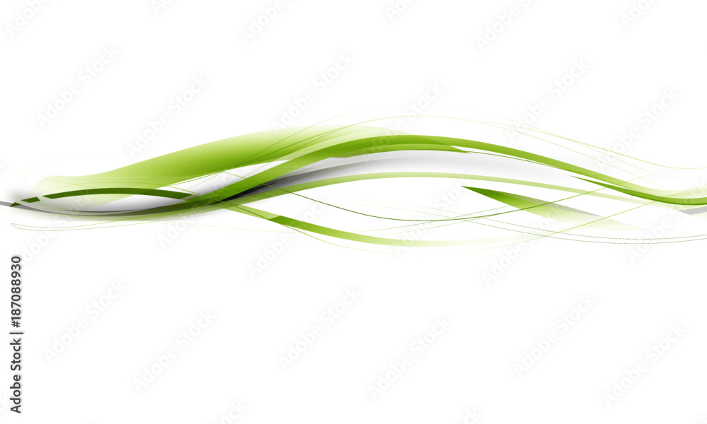 Welle Wellen Band Banner Grün Hintergrund 