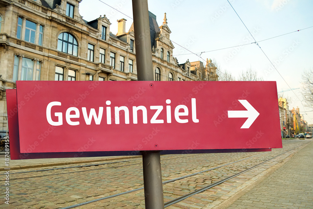 Fototapeta premium Schild 211 - Gewinnziel