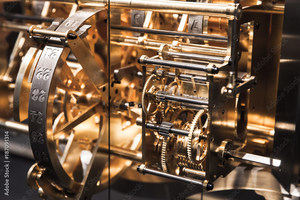 Mechanism of old clock, days wheel Mechanism of old clock, days wheel