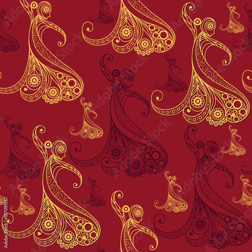 Seamless texture with flamenco dancer 7