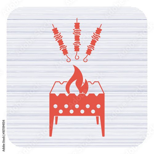 Brazier grill with kebab icon