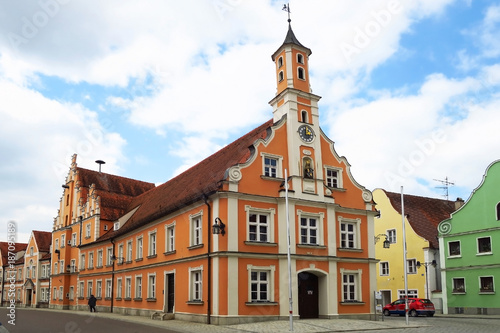 Rathaus von Rain am Lech, Rain ist eine Stadt im schwäbischen Landkreis Donau-Ries, Bayern, Deutschland