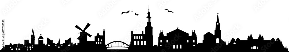 Skyline Amsterdam - obrazy, fototapety, plakaty 