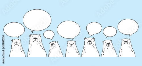 bear polar bear breed vector speech bubble illustration character cartoon