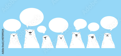 bear breed polar bear vector speech bubble illustration character cartoon