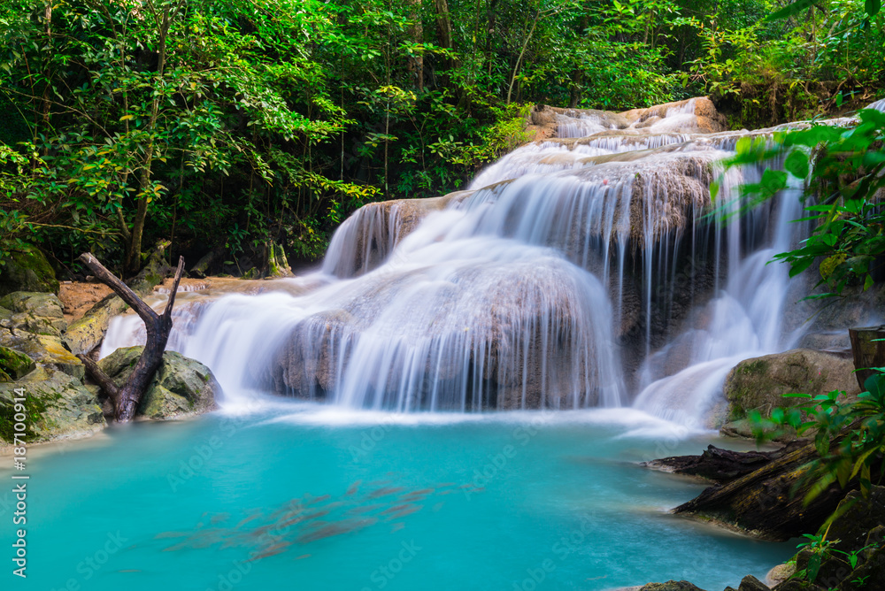 Waterfall at Erawan National Park, Thailand