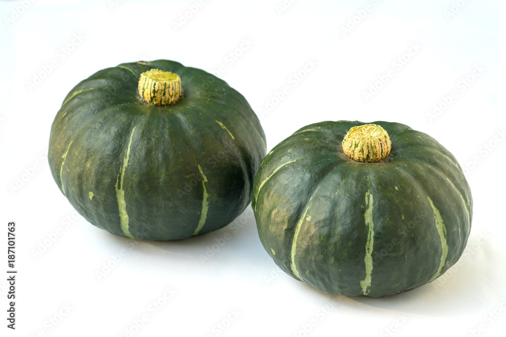 whole of Japanese pumpkin on a white background whole of Japanese pumpkin on a white background