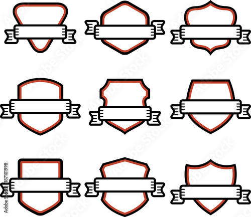 badge shield with ribbon