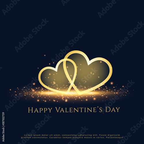 beautiful sparkle two hearts valentine's day background